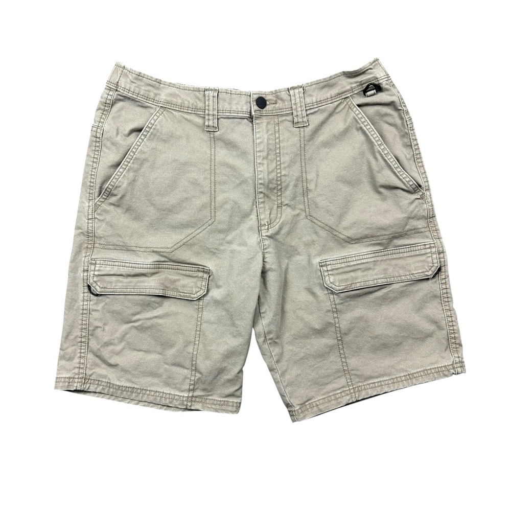 Wrangler ATG Cargo Shorts Men 32 Tan 8" Canvas Utility Outdoors Workwear